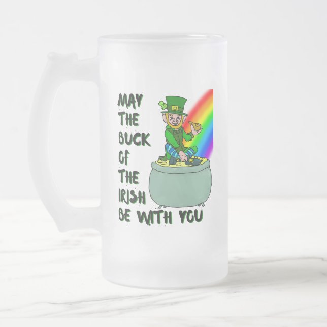 Taza De Cristal Esmerilado Suerte del personalizado irlandés St Patrick's Bee (Izquierda)