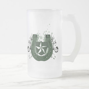 Taza De Cristal Esmerilado suertudo irish horseshoe