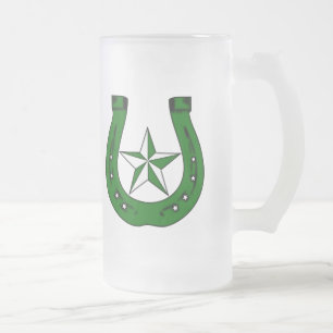 Taza De Cristal Esmerilado suertudo irish horseshoe