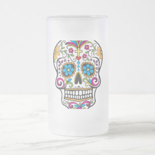 Taza De Cristal Esmerilado Sugar Skull