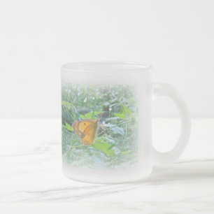 Taza De Cristal Esmerilado Sulpher Butterfly