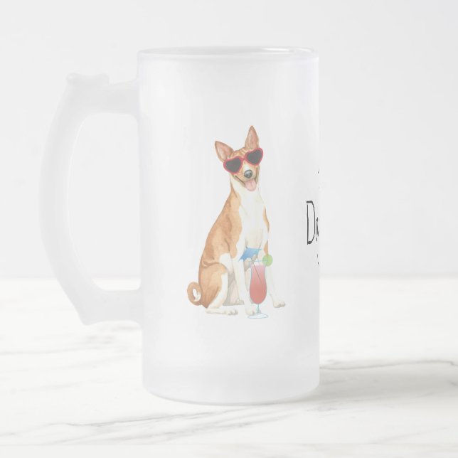 Taza De Cristal Esmerilado Summer Basenji Frosted Glass Beer Mug (Izquierda)