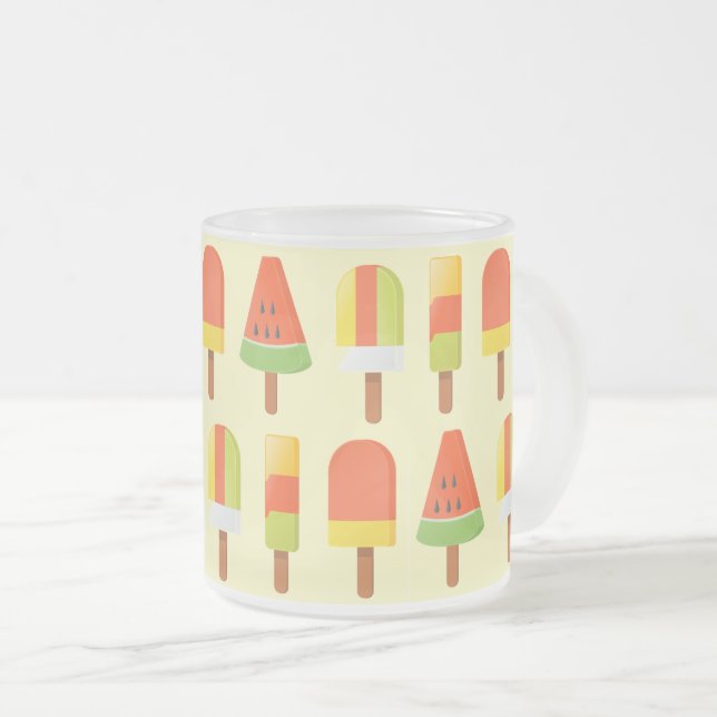 Taza De Cristal Esmerilado Summer Ice Lollies Pattern (Anverso derecho)