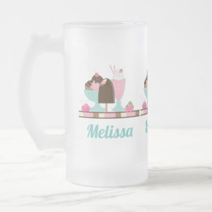 Taza De Cristal Esmerilado Sundae helado y otros deliciosos tratamientos