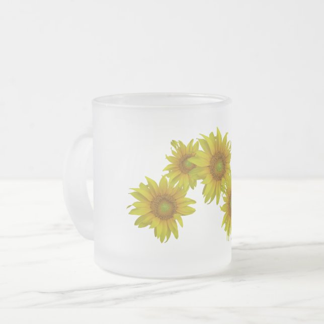 Taza De Cristal Esmerilado Sunflower soleado (Anverso izquierdo)