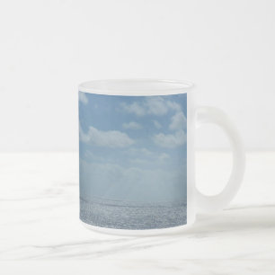 Taza De Cristal Esmerilado Sunny Caribbean Sea Blue Ocean
