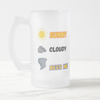 Taza De Cristal Esmerilado Sunny Cloudy Beer Me Weather