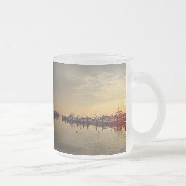 Taza De Cristal Esmerilado Sunrise at Atlantic Highlands New Jersey (Derecha)