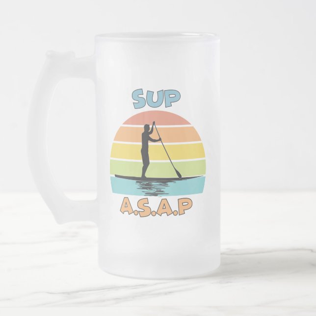 Taza De Cristal Esmerilado SUP ASAP Stand Up Paddling (Izquierda)