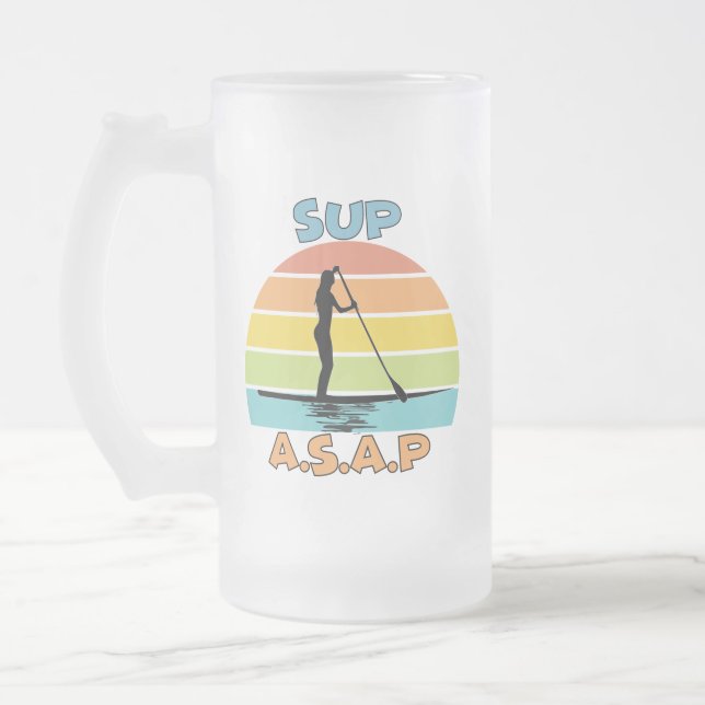 Taza De Cristal Esmerilado SUP ASAP Stand Up Paddling (Izquierda)