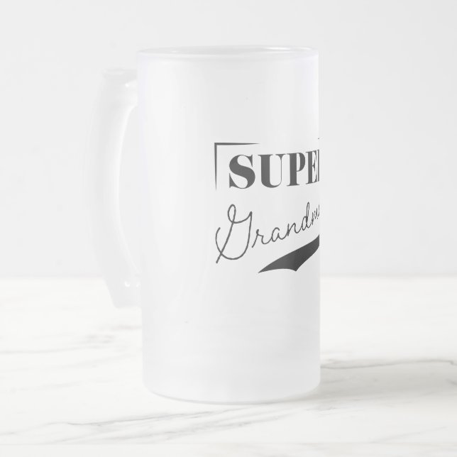 Taza De Cristal Esmerilado Super Abuela (Anverso izquierdo)