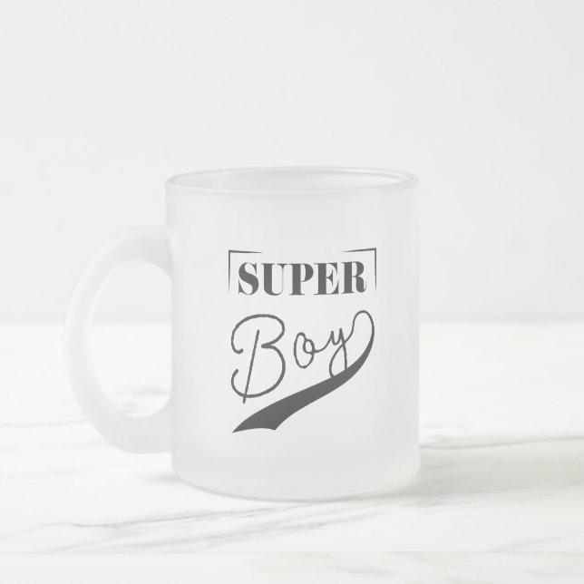 Taza De Cristal Esmerilado Super Boy (Izquierda)