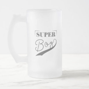 Taza De Cristal Esmerilado Super Boy