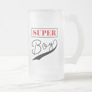 Taza De Cristal Esmerilado Super Boy