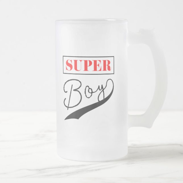 Taza De Cristal Esmerilado Super Boy (Derecha)