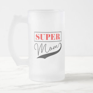 Taza De Cristal Esmerilado Super Mamá