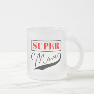 Taza De Cristal Esmerilado Super Mamá