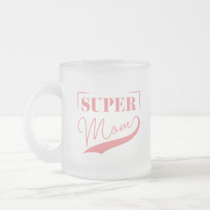 Taza De Cristal Esmerilado Super Mamá