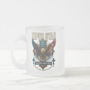 Taza De Cristal Esmerilado Super Star Eagle Emblem Baby T-Shirt
