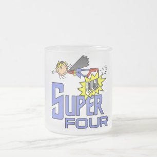 Taza De Cristal Esmerilado Superheroína Chica 4ª camisetas de cumpleaños y re