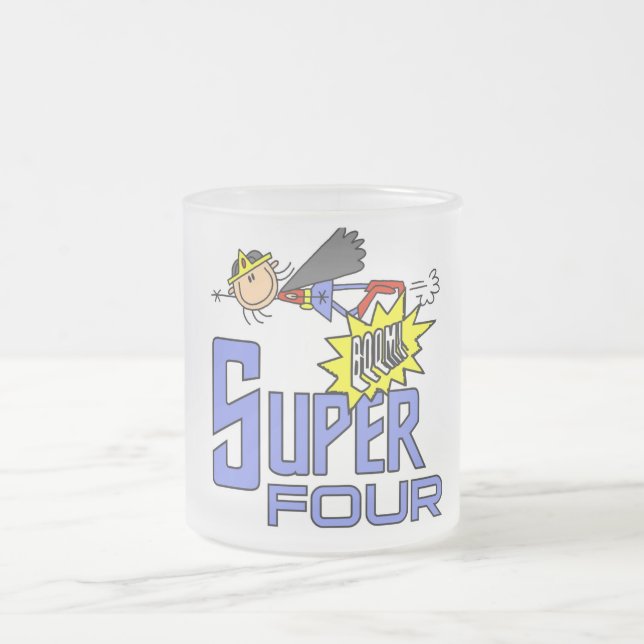 Taza De Cristal Esmerilado Superheroína Chica 4ª camisetas de cumpleaños y re (Centro)