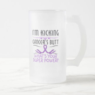 Taza De Cristal Esmerilado Superpoder de retroceso con el pie del extremo del