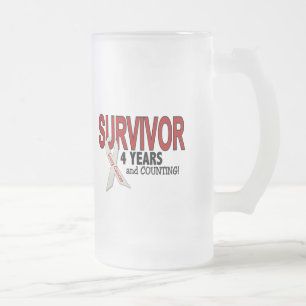 Taza De Cristal Esmerilado Superviviente del cáncer de pulmón 4 años
