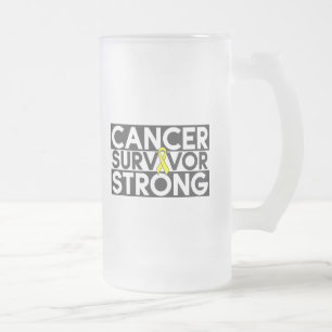 Taza De Cristal Esmerilado Superviviente del cáncer testicular fuerte