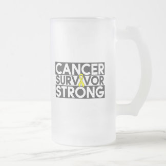 Taza De Cristal Esmerilado Superviviente del cáncer testicular fuerte