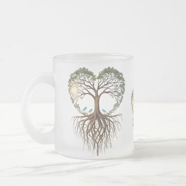 Taza De Cristal Esmerilado Surreal Unconditional Love Frosted Glass Mug (Izquierda)