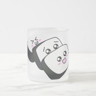 Taza De Cristal Esmerilado Sushi feliz