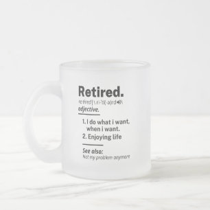 Taza De Cristal Esmerilado sustantivo de definición retirada, regalo diverti