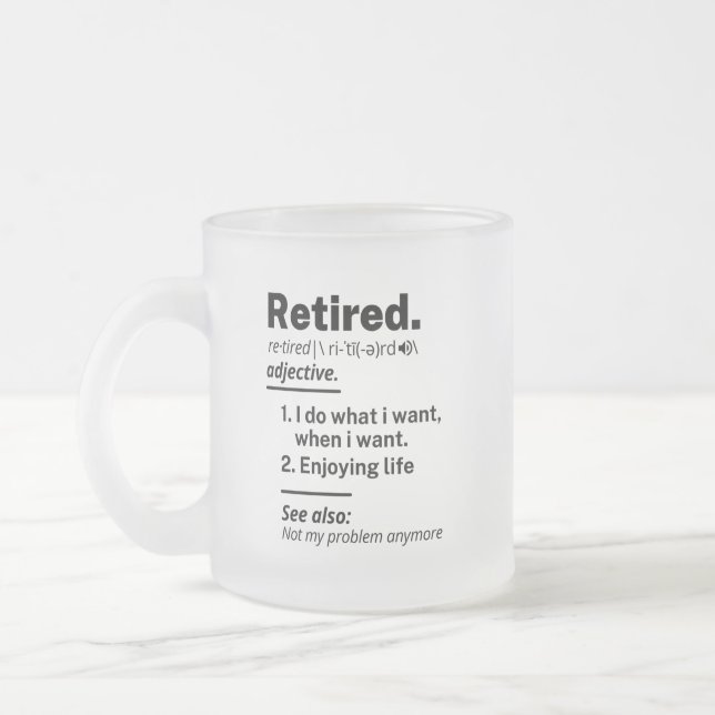 Taza De Cristal Esmerilado sustantivo de definición retirada, regalo divertid (Izquierda)