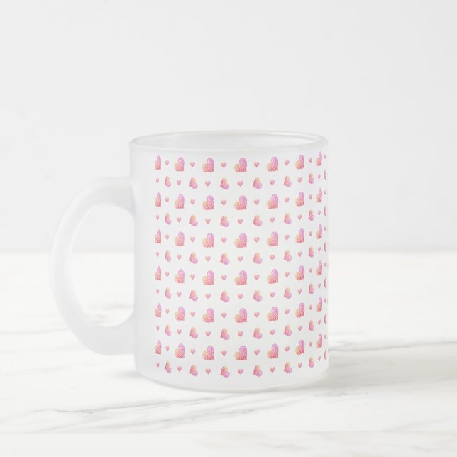 Taza De Cristal Esmerilado Swirly Heart (Izquierda)