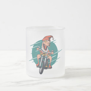 Taza De Cristal Esmerilado T Rex Santa Motero