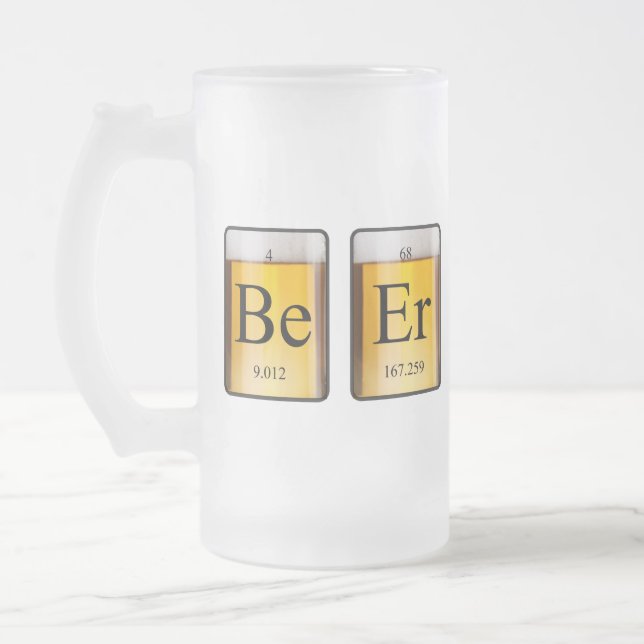 Taza De Cristal Esmerilado Tabla periódica: Ser Er (Izquierda)