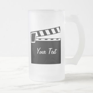 Taza De Cristal Esmerilado Tablero de Clapperboard de la pizarra de la