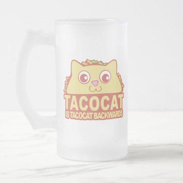 Taza De Cristal Esmerilado Tacocat Atrás II Cerveza de vidrio escarcha (Izquierda)