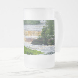 Taza De Cristal Esmerilado Tahquamenon El Bajo Cae Mug Escarcha