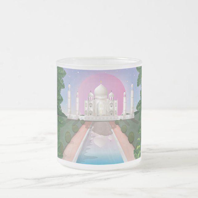 Taza De Cristal Esmerilado Taj Mahal (Centro)