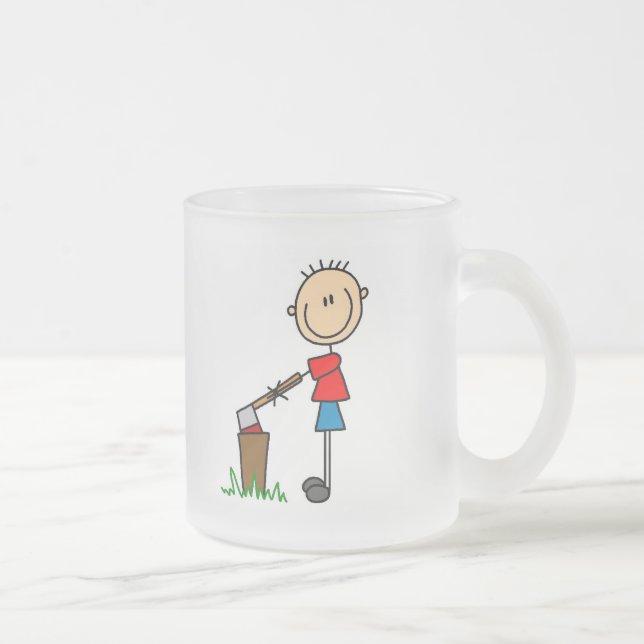 Taza De Cristal Esmerilado Tajar la figura de madera camisetas y regalos del (Derecha)