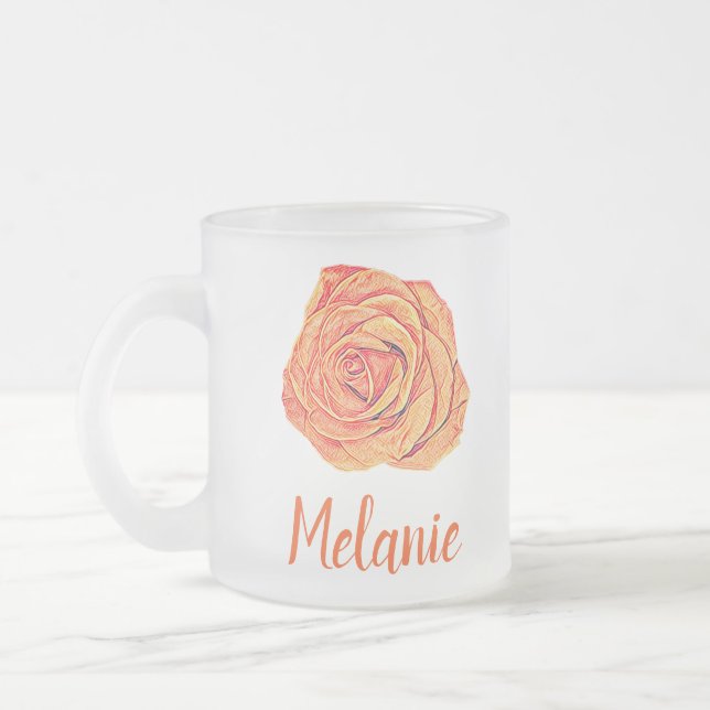 Taza De Cristal Esmerilado Tangerina tropical (Izquierda)