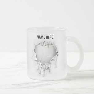 Taza De Cristal Esmerilado Tapón de café de voleibol desgarrado