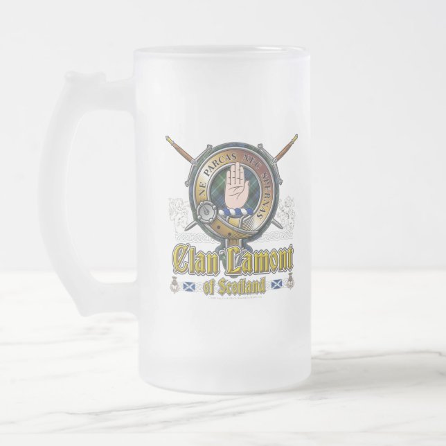 Taza De Cristal Esmerilado Tarjeta de clan lamont (Izquierda)
