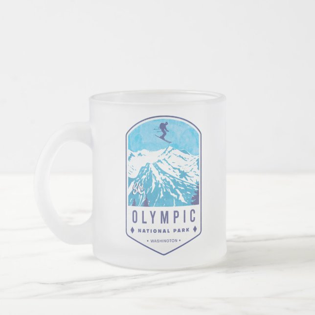 Taza De Cristal Esmerilado Tarjeta de esquí del Parque Nacional Olímpico (Izquierda)