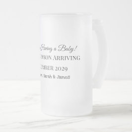 Taza De Cristal Esmerilado Tarjeta de revelación de bebé personalizado
