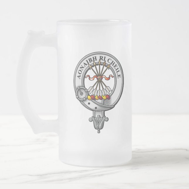 Taza De Cristal Esmerilado Tarjeta Escudo Cameron (Izquierda)