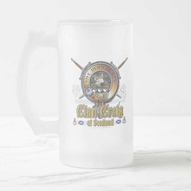 Taza De Cristal Esmerilado Tarjeta Escudo Craig (Izquierda)