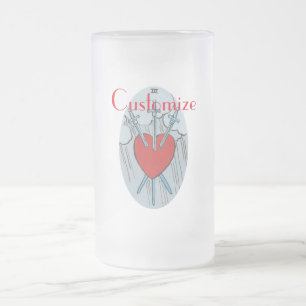 Taza De Cristal Esmerilado Tarjeta Tarot 3 Espadas Thunder_Cove