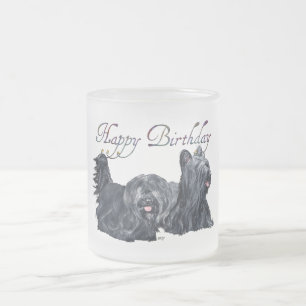 Taza De Cristal Esmerilado Tarjetas de cumpleaños para Skye Terrier